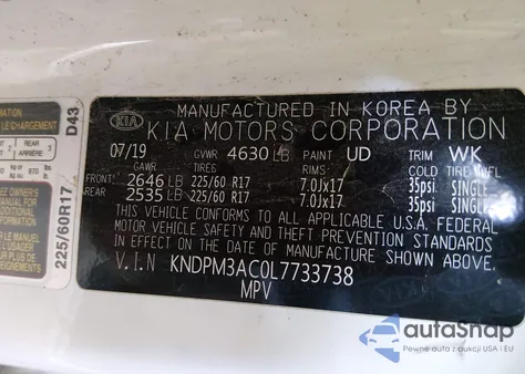 2020 Kia Sportage Lx from USA, damaged, VIN KNDPM3AC0L7733738